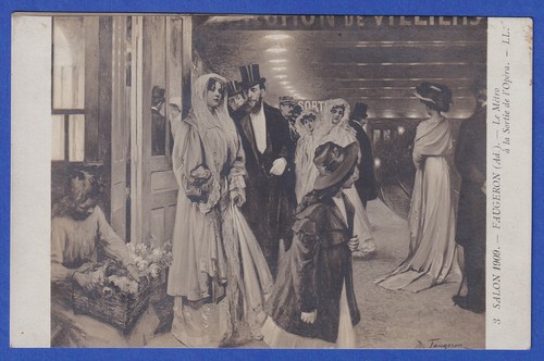 Bildpostkarte paris 1909 metro - bildpostkarte,