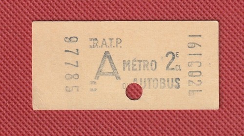 Paris altes ticket ratp - paris.,