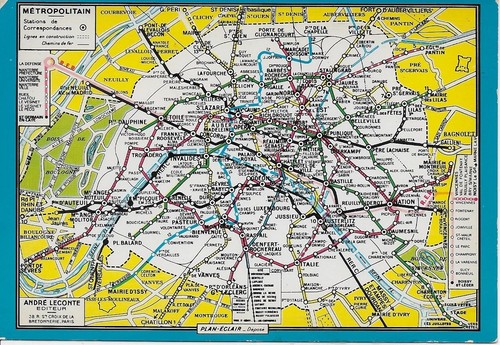 Paris metro karte postkarte - postkarte, b