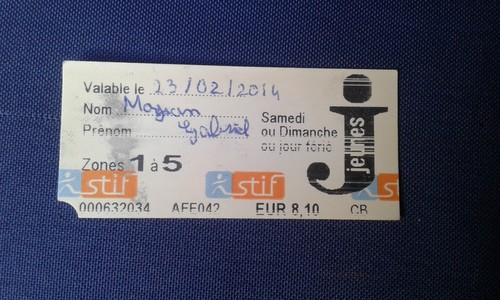 Ticket transport metro paris - ticket,