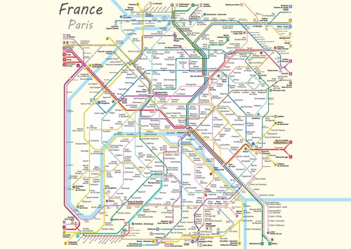 Paris metro karte wandkunst - metro,
