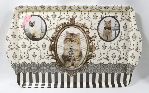 Tablett barocco cats - tablett, cats"