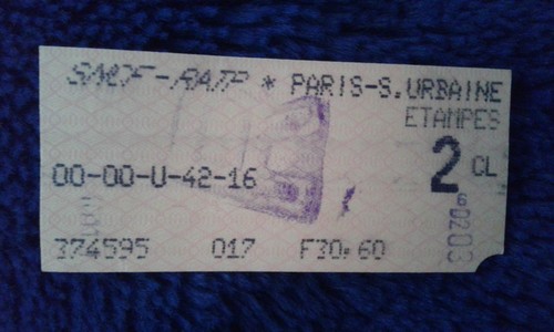 Ticket transport bahn - u-bahn, paris