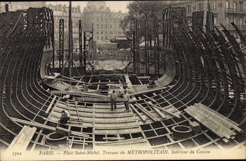 Paris metro im bau - ak, vi,
